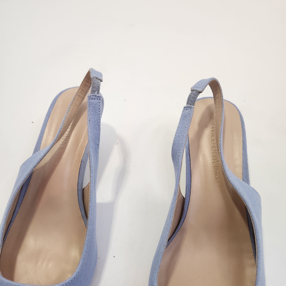 Wild Diva Blue Horsebit Heeled‎ Slingbacks Size 9 - Picture 3 of 5